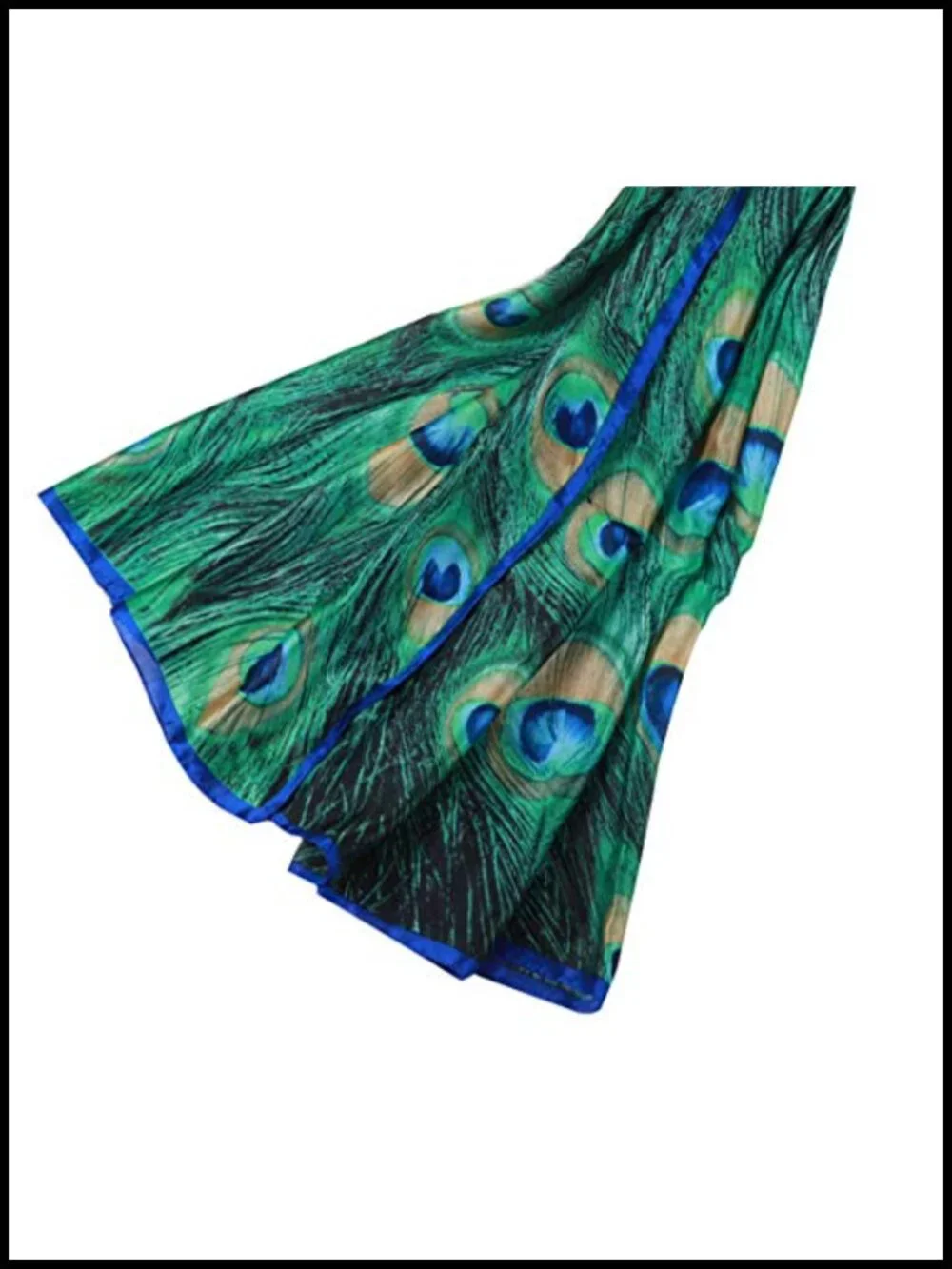 Silk-like Peacock Scarf Wrap Shawl Extra Long Pashmina Headscarf